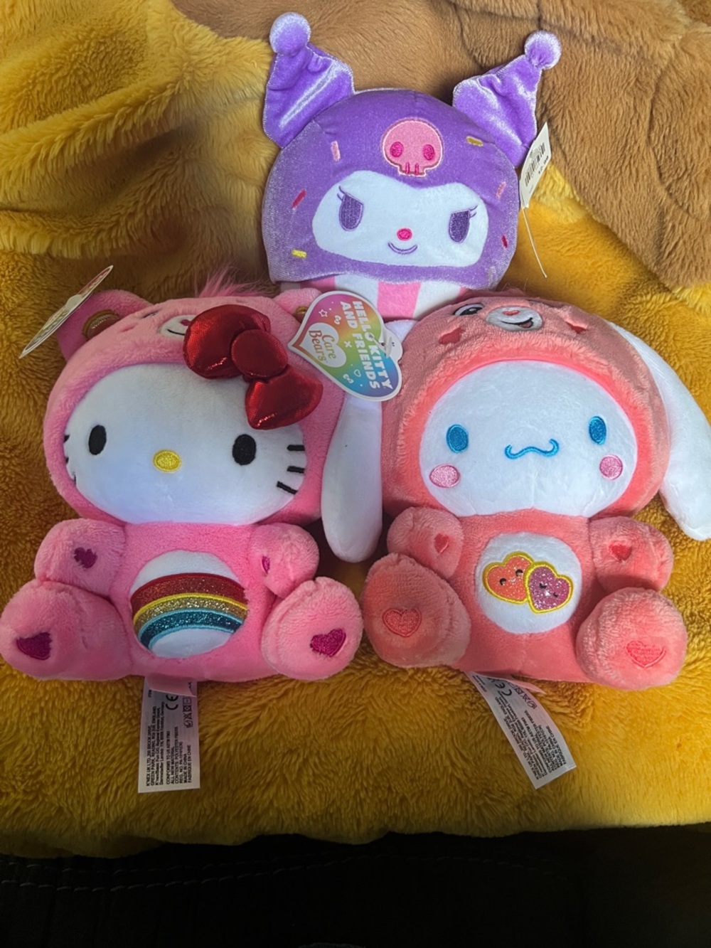 Sanrio Plush Trio - Hello Kitty, Cinnamoroll, Kuromi, Care Bears